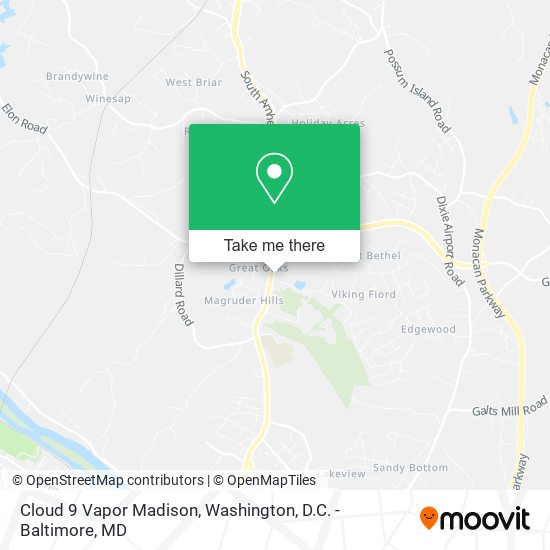 Cloud 9 Vapor Madison map