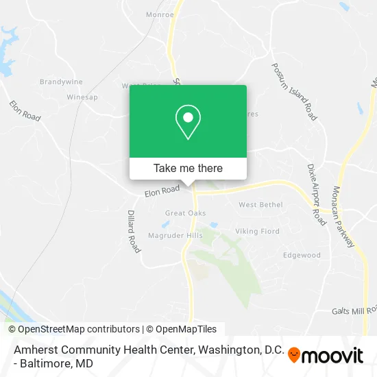 Amherst Community Health Center map