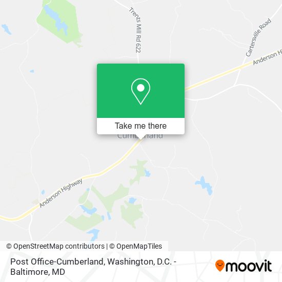 Post Office-Cumberland map
