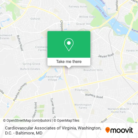 Cardiovascular Associates of Virginia map
