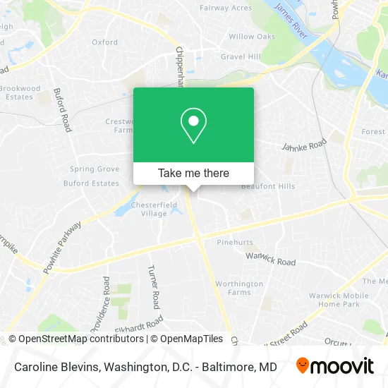 Caroline Blevins map