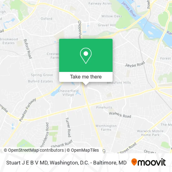 Stuart J E B V MD map