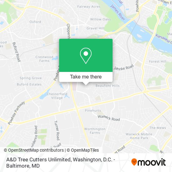 A&D Tree Cutters Unlimited map