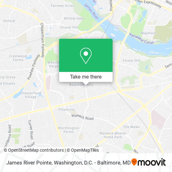 Mapa de James River Pointe