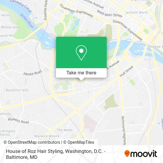 House of Roz Hair Styling map