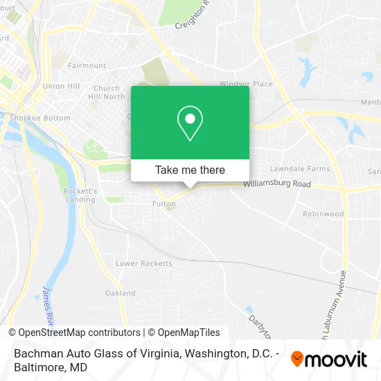 Bachman Auto Glass of Virginia map
