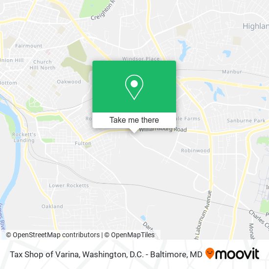 Tax Shop of Varina map