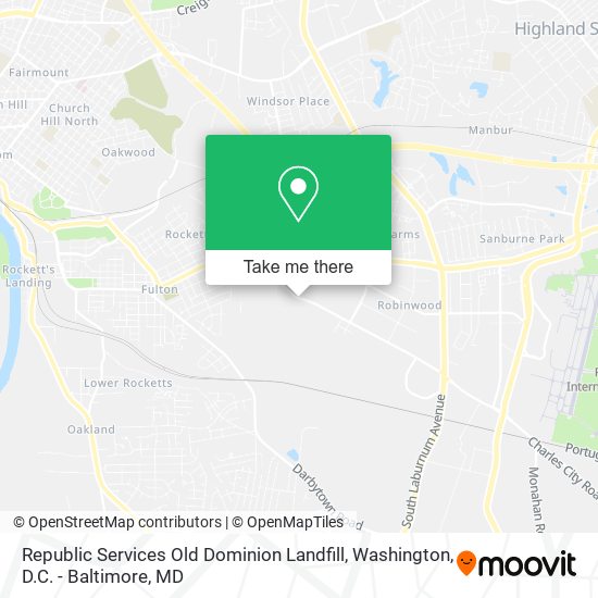 Mapa de Republic Services Old Dominion Landfill