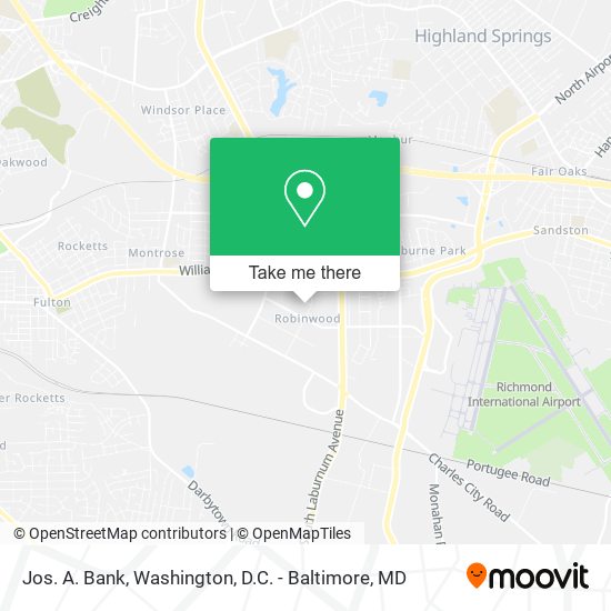 Jos. A. Bank map