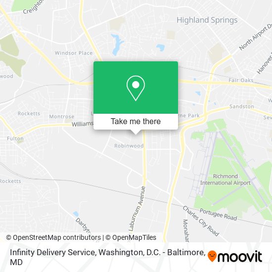 Mapa de Infinity Delivery Service