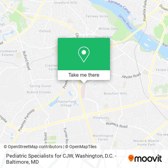 Pediatric Specialists for CJW map