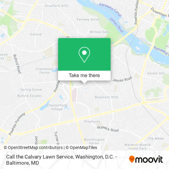 Call the Calvary Lawn Service map