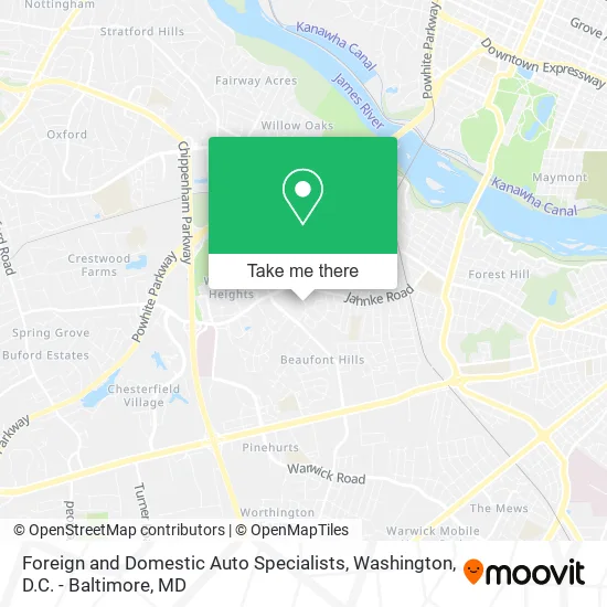 Foreign and Domestic Auto Specialists map