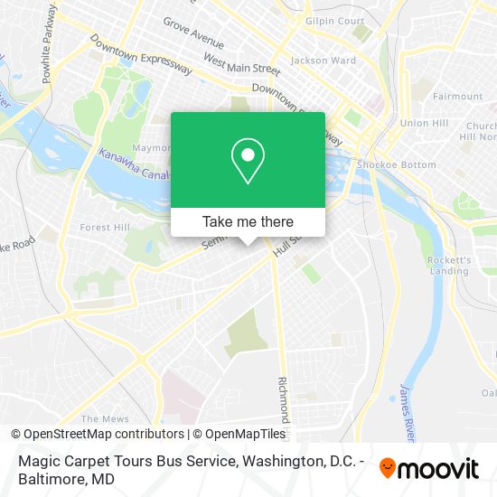 Magic Carpet Tours Bus Service map