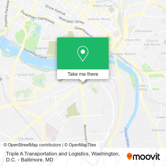 Triple A Transportation and Logistics map