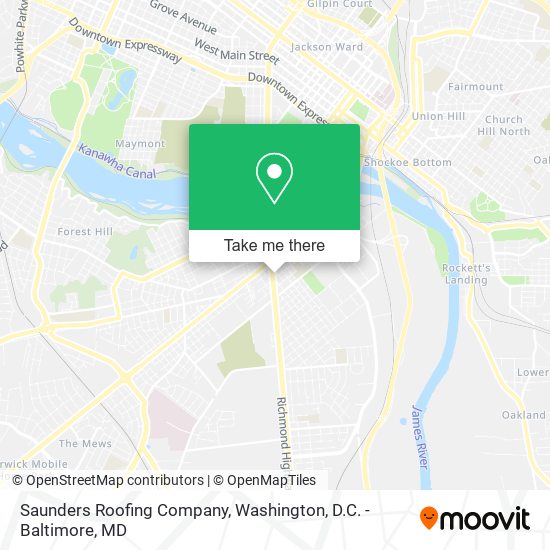 Saunders Roofing Company map