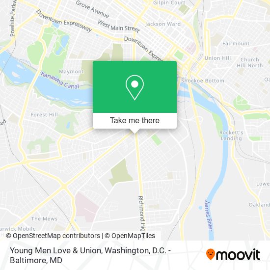 Young Men Love & Union map