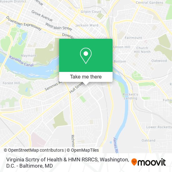 Mapa de Virginia Scrtry of Health & HMN RSRCS