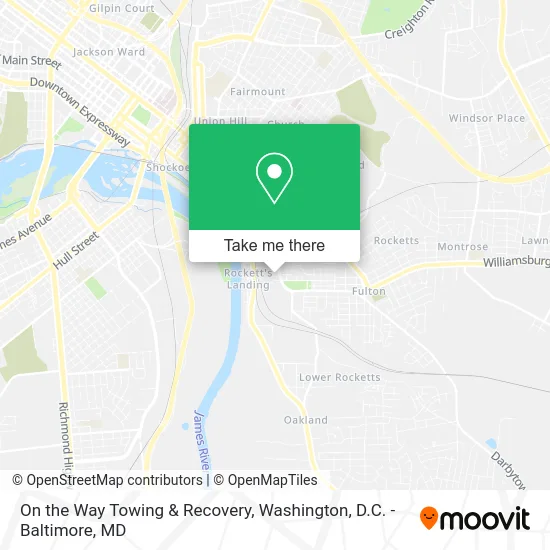 On the Way Towing & Recovery map