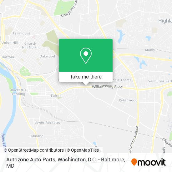 Mapa de Autozone Auto Parts
