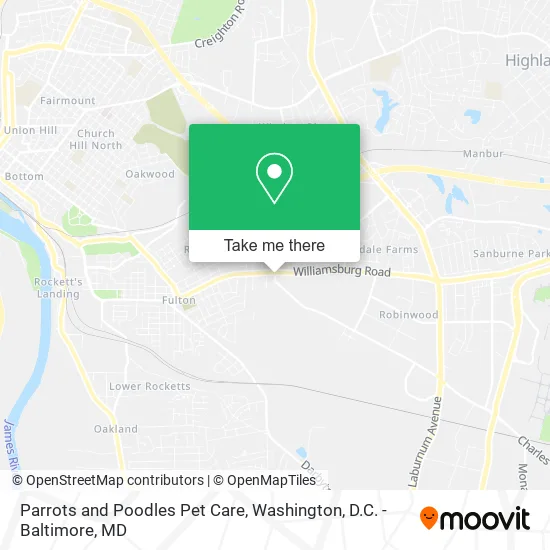 Parrots and Poodles Pet Care map