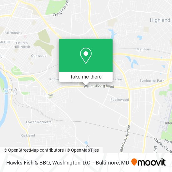 Mapa de Hawks Fish & BBQ