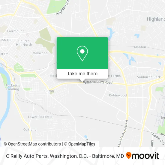 O'Reilly Auto Parts map
