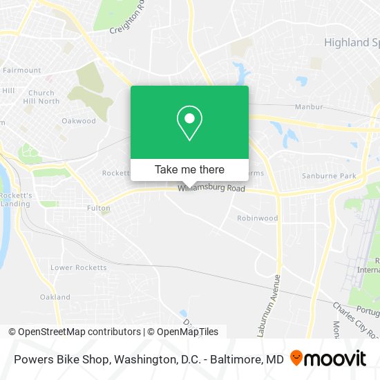 Mapa de Powers Bike Shop