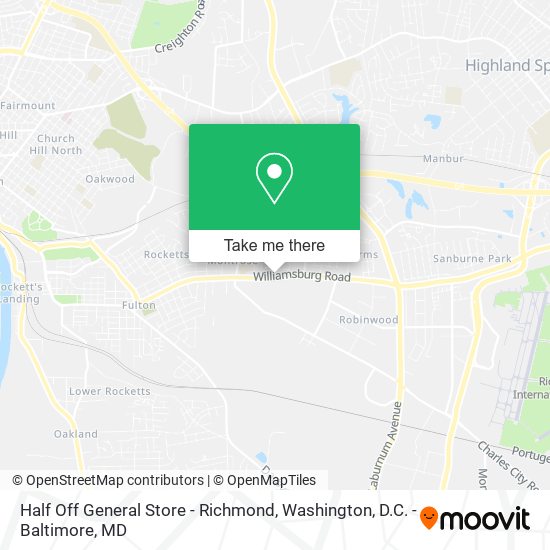Mapa de Half Off General Store - Richmond