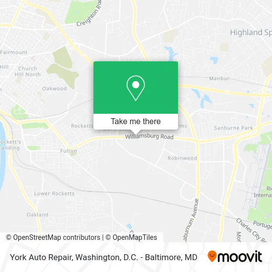 York Auto Repair map