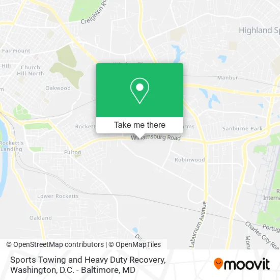 Sports Towing and Heavy Duty Recovery map