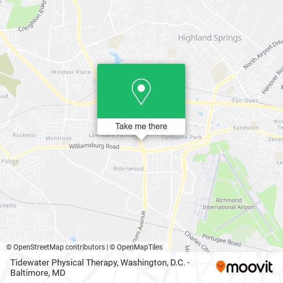 Tidewater Physical Therapy map