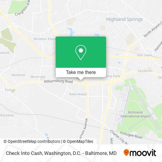 Check Into Cash map