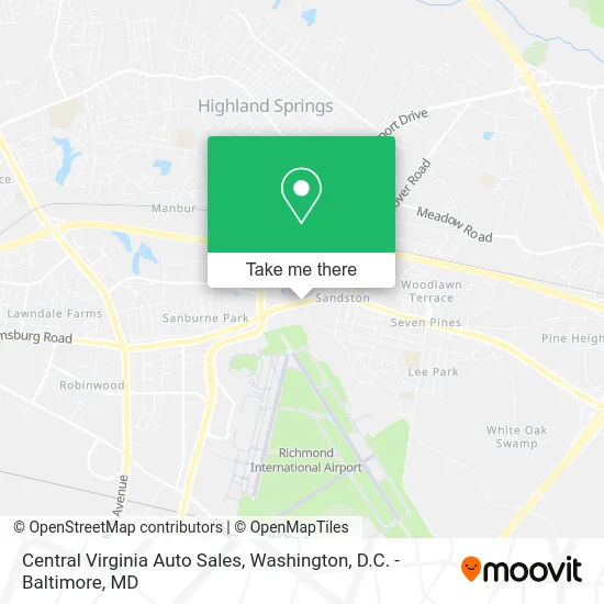 Central Virginia Auto Sales map