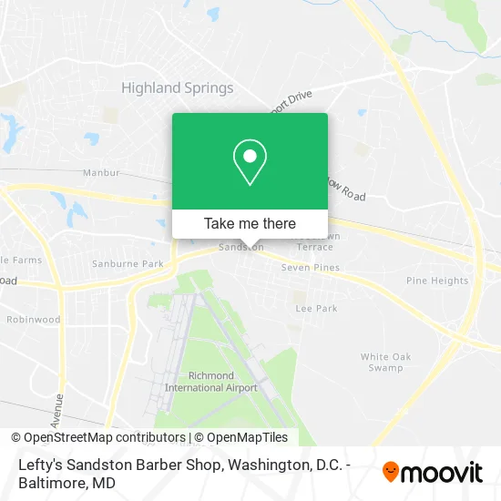 Lefty's Sandston Barber Shop map