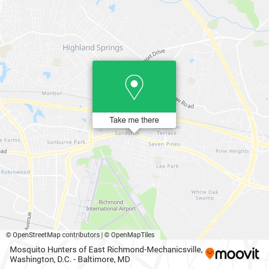 Mosquito Hunters of East Richmond-Mechanicsville map