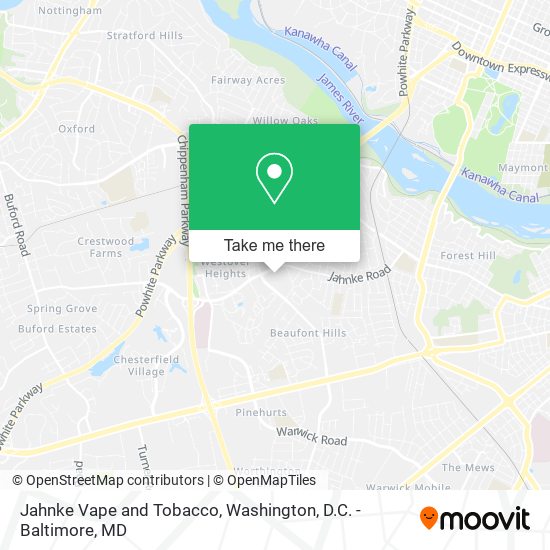 Jahnke Vape and Tobacco map