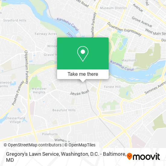 Gregory's Lawn Service map