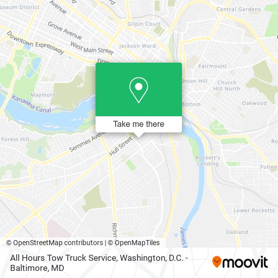 All Hours Tow Truck Service map