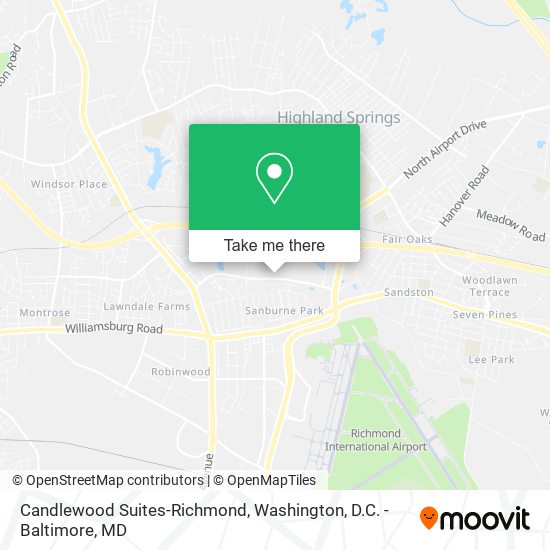 Mapa de Candlewood Suites-Richmond