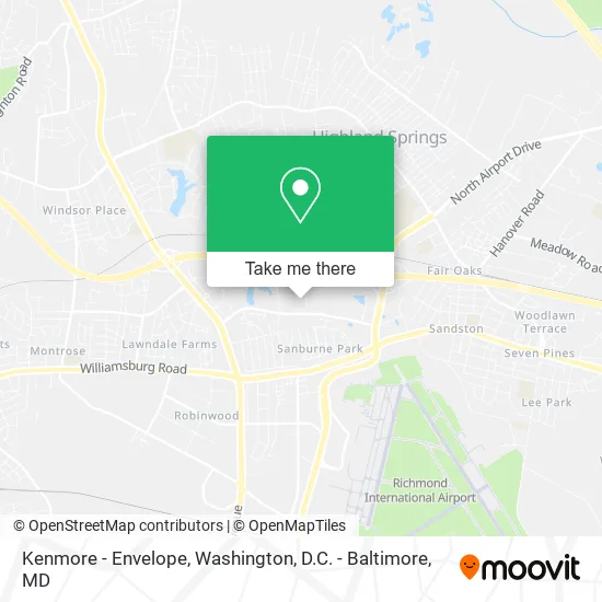 Kenmore - Envelope map