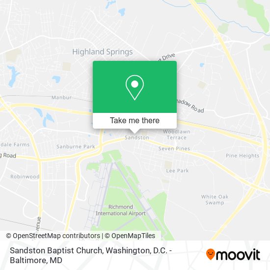 Sandston Baptist Church map