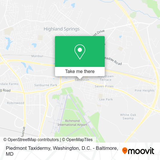 Piedmont Taxidermy map