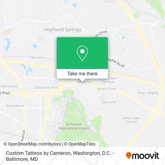 Custom Tattoos by Cameron map