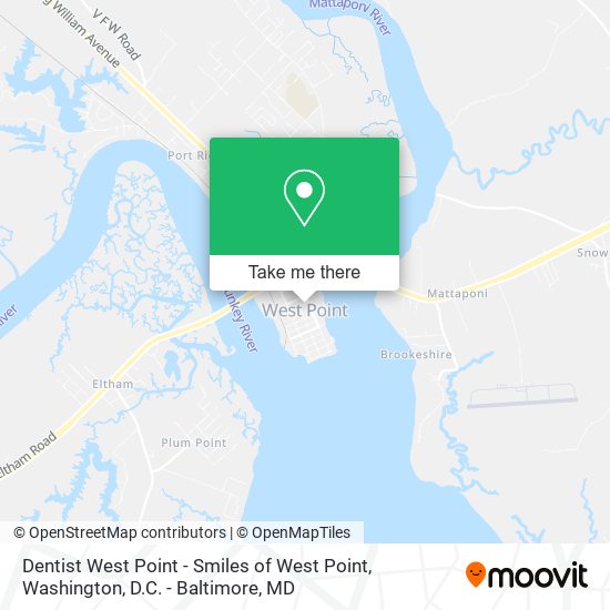Dentist West Point - Smiles of West Point map