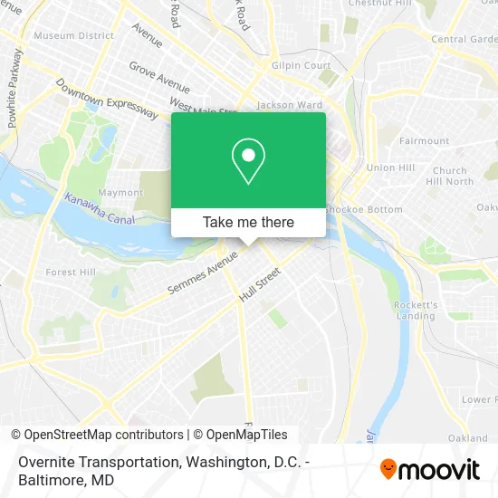 Overnite Transportation map