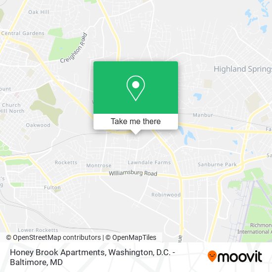 Mapa de Honey Brook Apartments