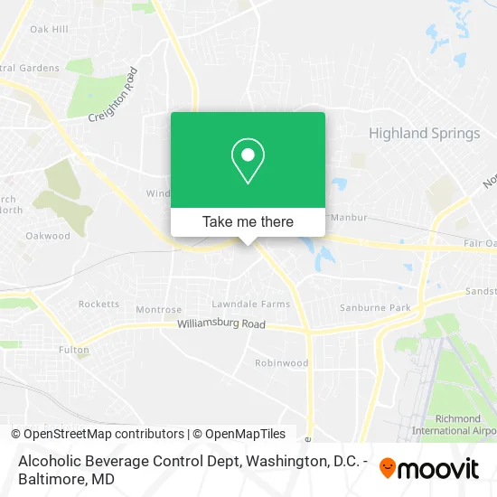 Alcoholic Beverage Control Dept map