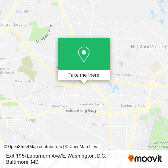 Exit 195/Laburnum Ave/E map
