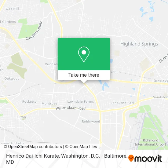 Henrico Dai-Ichi Karate map